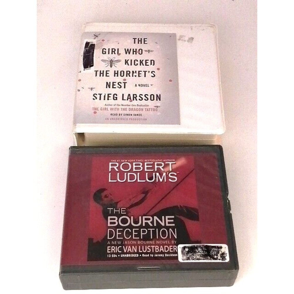 Audio Books on CD Larsson & Ludlum Lot of 2 Crime Thriller Fiction Unabridged